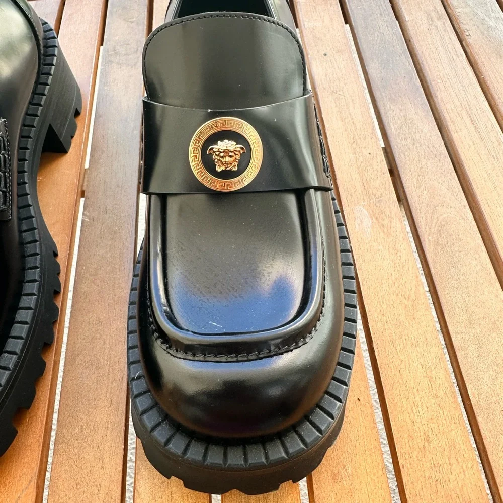 New Authentic VERSACE ALIA PLATFORM LOAFERS 35 MM SIZE 40